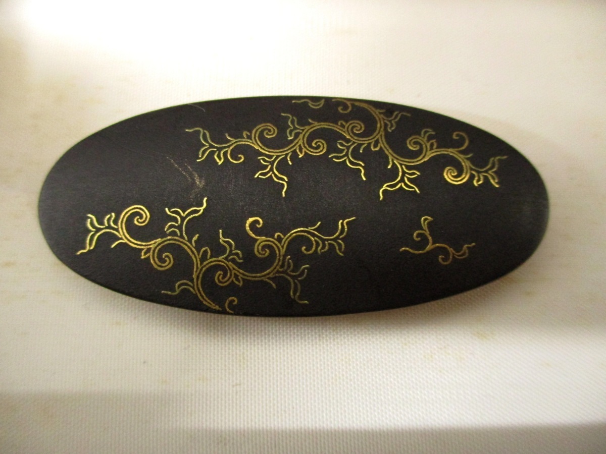 C3408 肥後象嵌「帯留め」金属工芸品 和装小物 着物小物 ファッション 