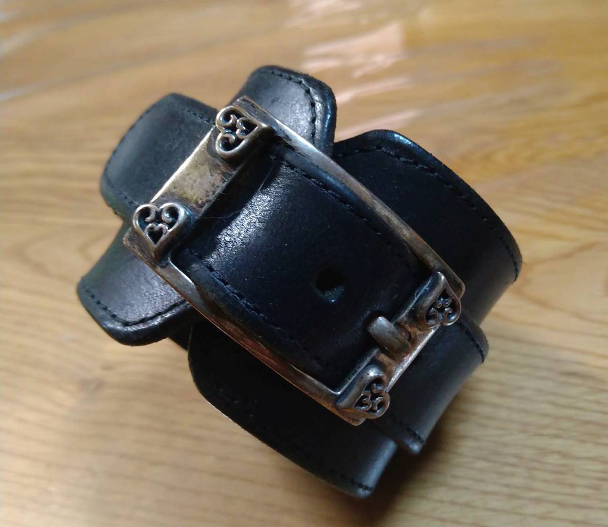 ビルウォールレザー ハートバックル＆3スカル カスタムレザー  