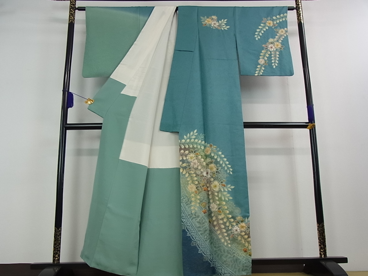 花美人着物□越後十日町の一流染匠 桐屋・翠山工房 訪問着 辻が花 絞り 