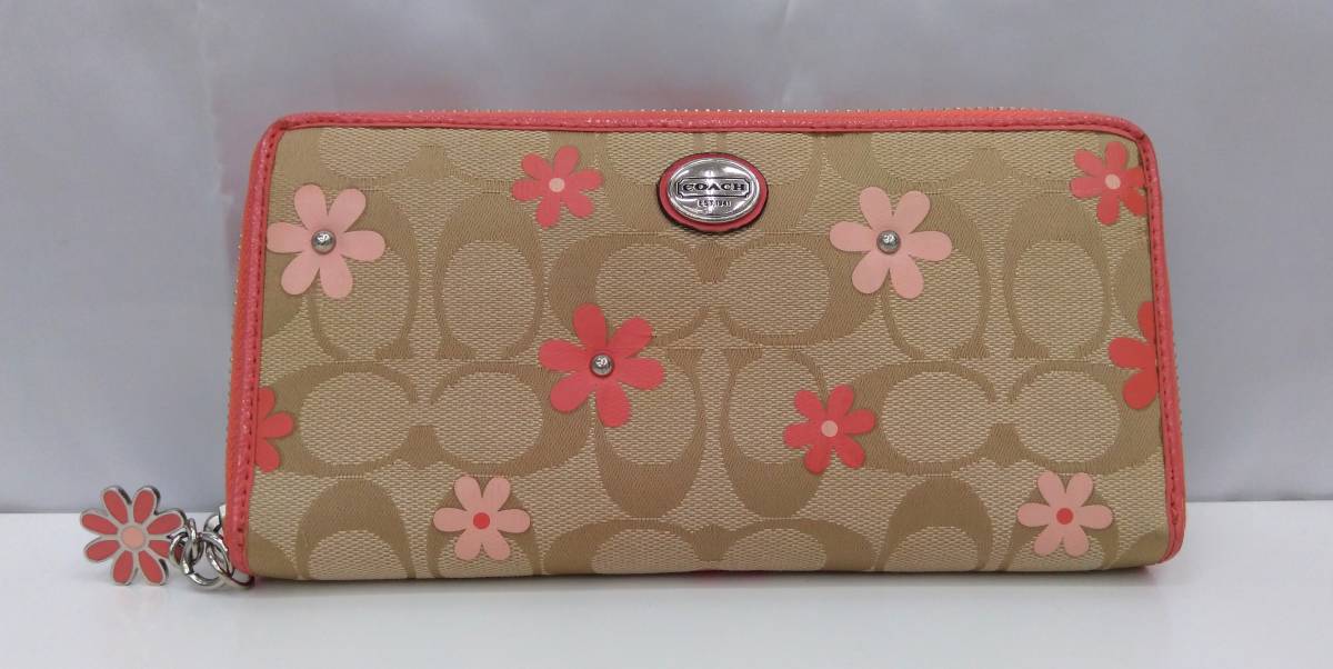 COACH コーチ／シグネチャー 長財布 ラウンドファスナー ウォレット 