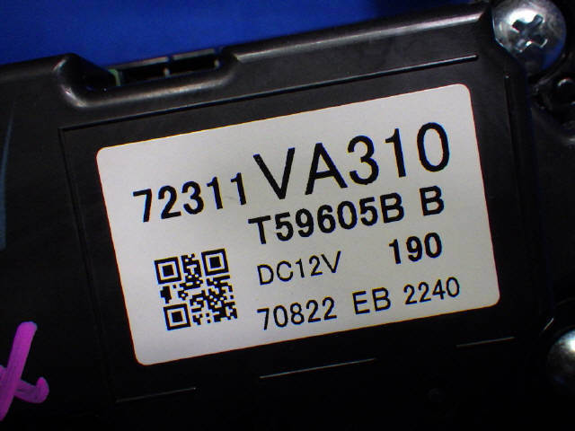 H29年 WRX S4 VAG エアコンスイッチパネル オーディオパネル