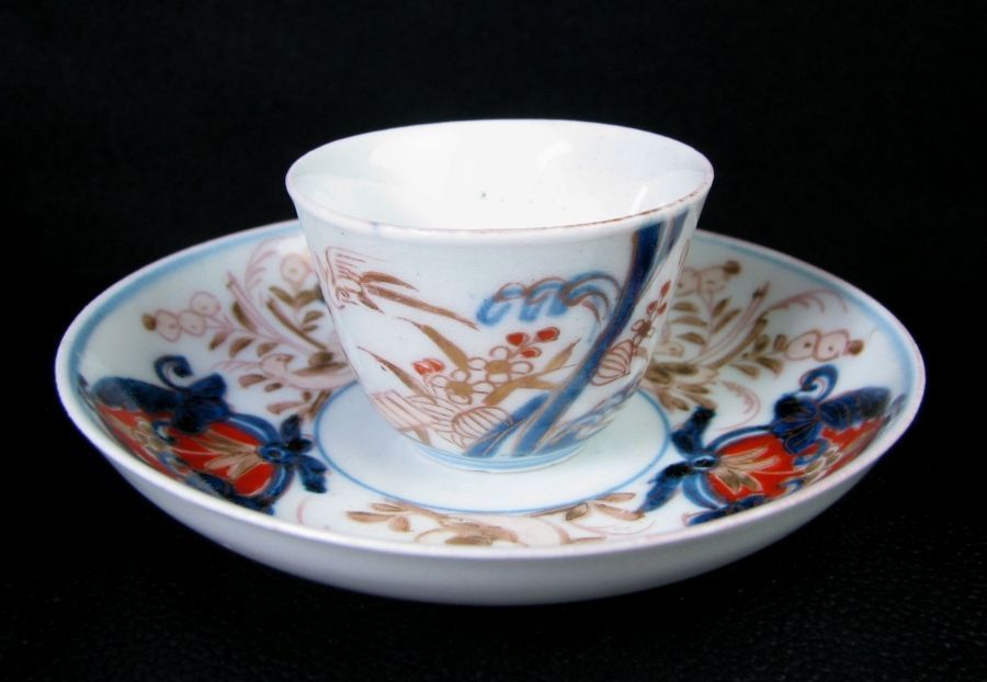 元禄伊万里 染錦 花鳥文 カップ & ソーサー 里帰り品 古伊万里 江戸