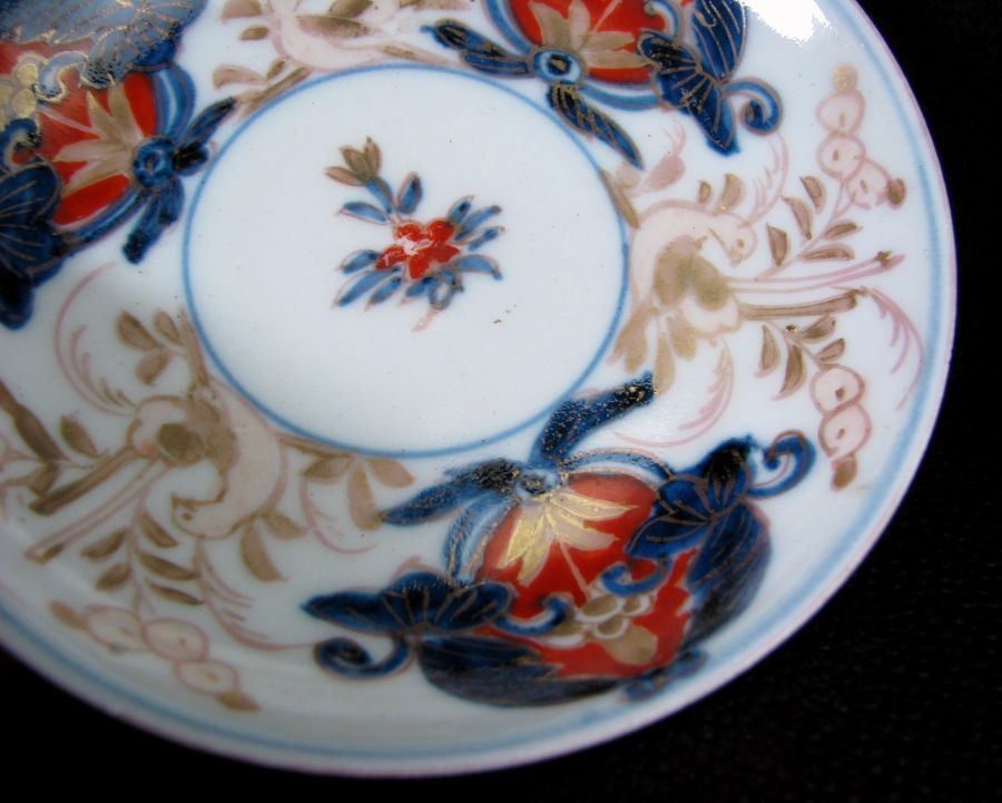 元禄伊万里 染錦 花鳥文 カップ & ソーサー 里帰り品 古伊万里 江戸