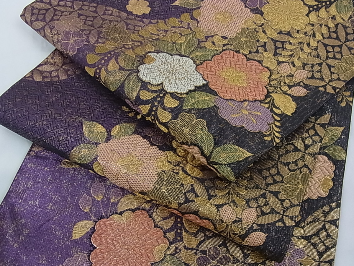 着物屋こころ□六通柄袋帯 辻が花 金糸 正絹 逸品 ig2197 平和屋