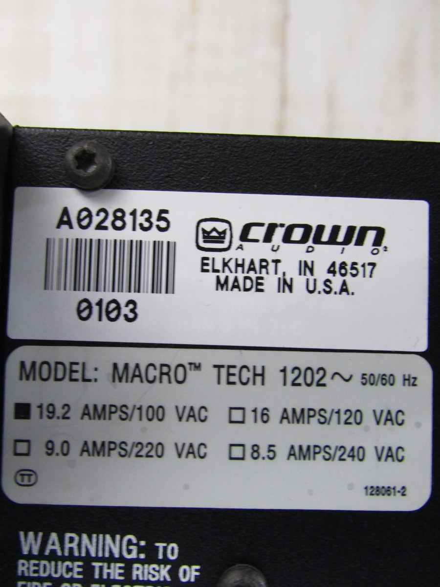 0228-N3-064 AMCRON MACRO-TECH MT-1202 パワーアンプ アムクロン
