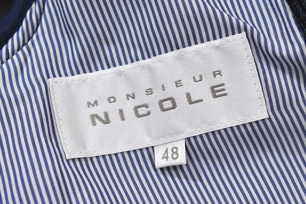 季節の変わり目に ニコル Nicole コットン アクリル ニット デザイン ジャケット 48 ネイビー メンズ ラペルド テーラード カジュアル テーラードジャケット ブレザー 売買されたオークション情報 Yahooの商品情報をアーカイブ公開 オークファン Aucfan Com