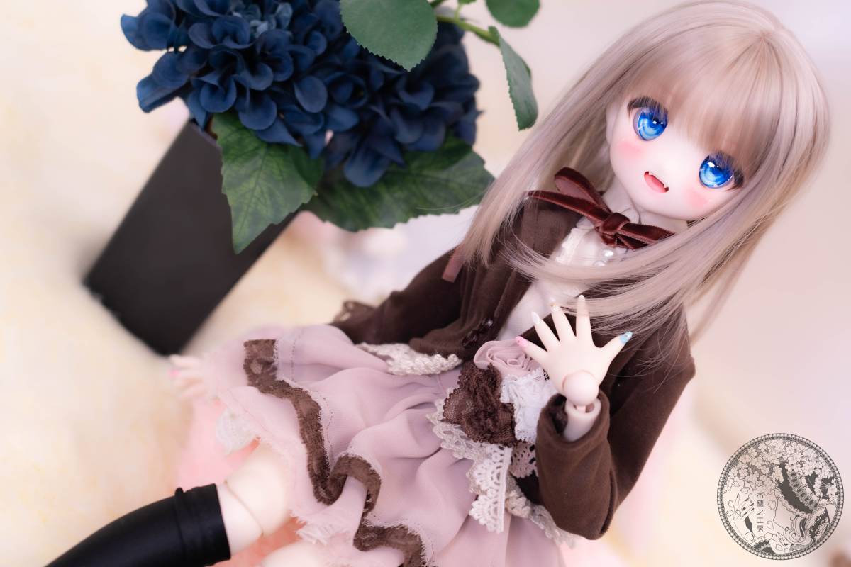 DDH-22 カスタムヘッド(セミホワイト肌)+ドールアイ DDH-22 セミ