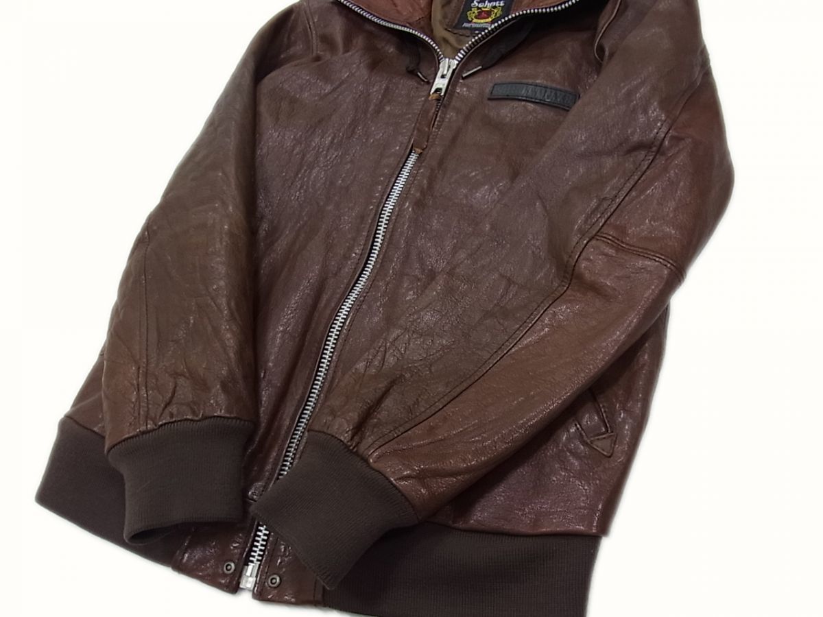 美品 山羊革◇SCHOTT ショット ゴート レザーパーカージャケット  