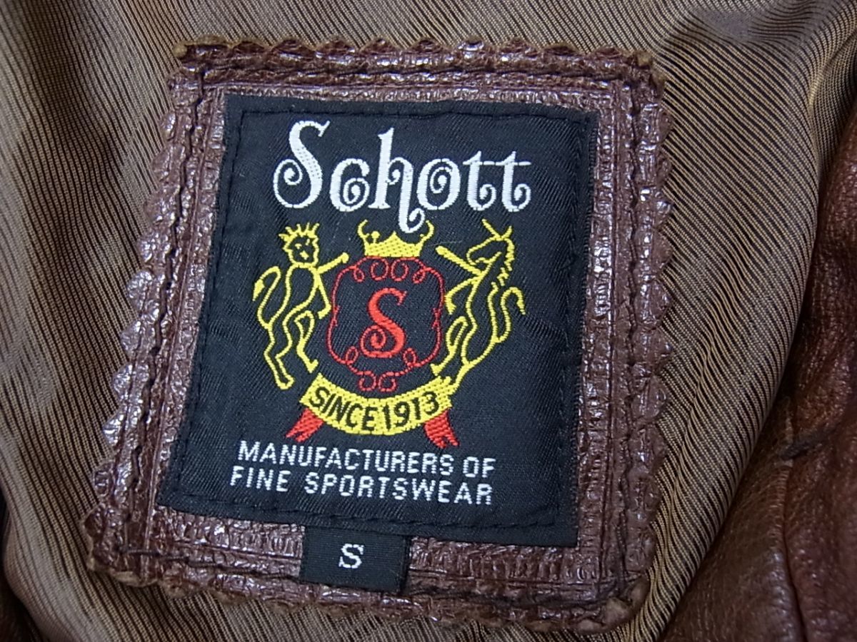 美品 山羊革◇SCHOTT ショット ゴート レザーパーカージャケット 