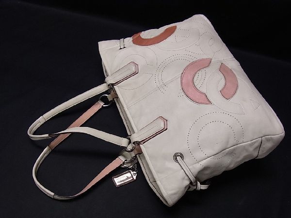 1円 COACH コーチ 18964 チェルシー オプアート レザー シルバー金具 