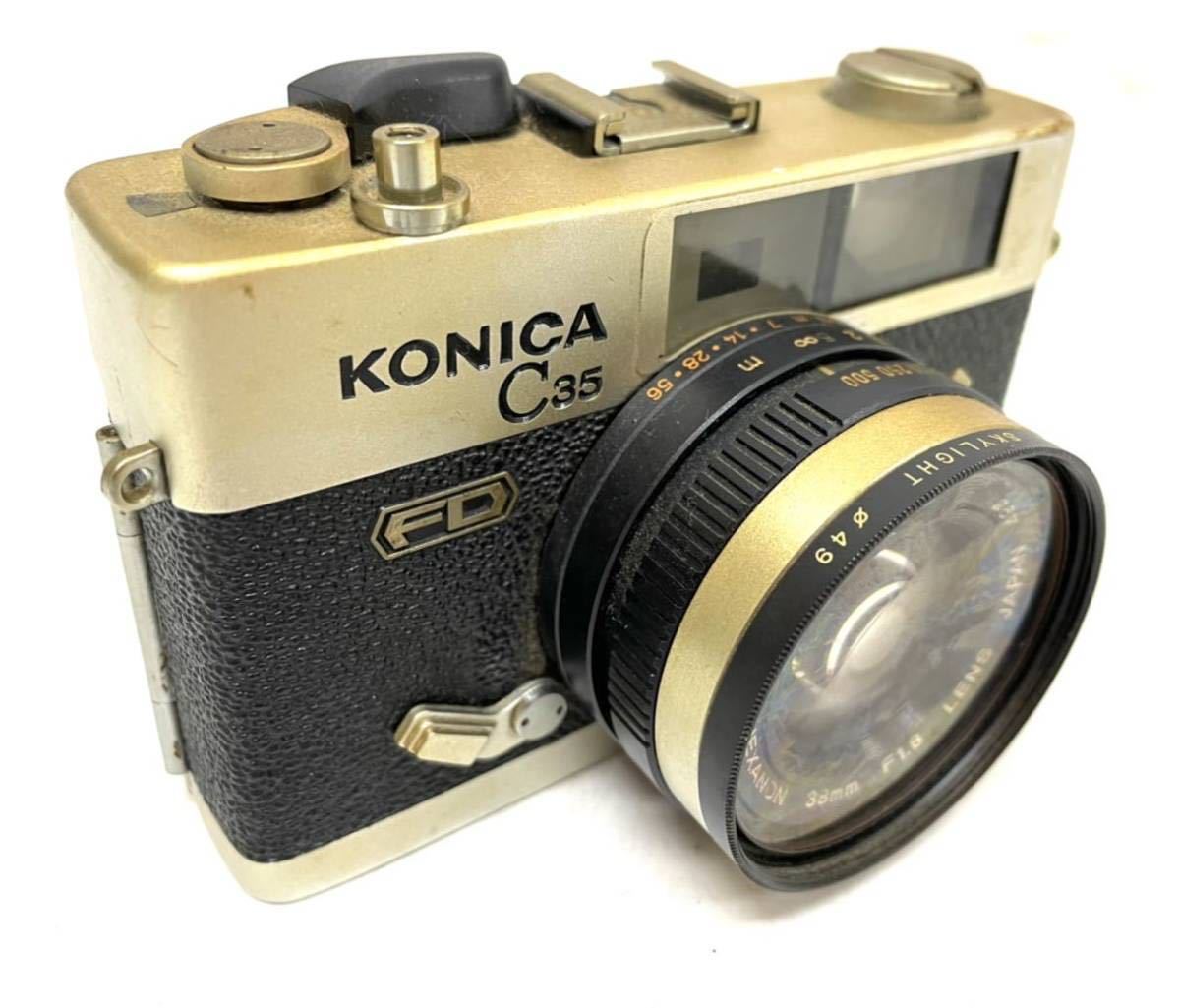 C35 KONICA HEXANON FD コニカ 38mm F1.8 Konica 返品保証 レンジ フィルムカメラ ブラック ⁄ コンパクトフィルムカメラ カメラ (60087
