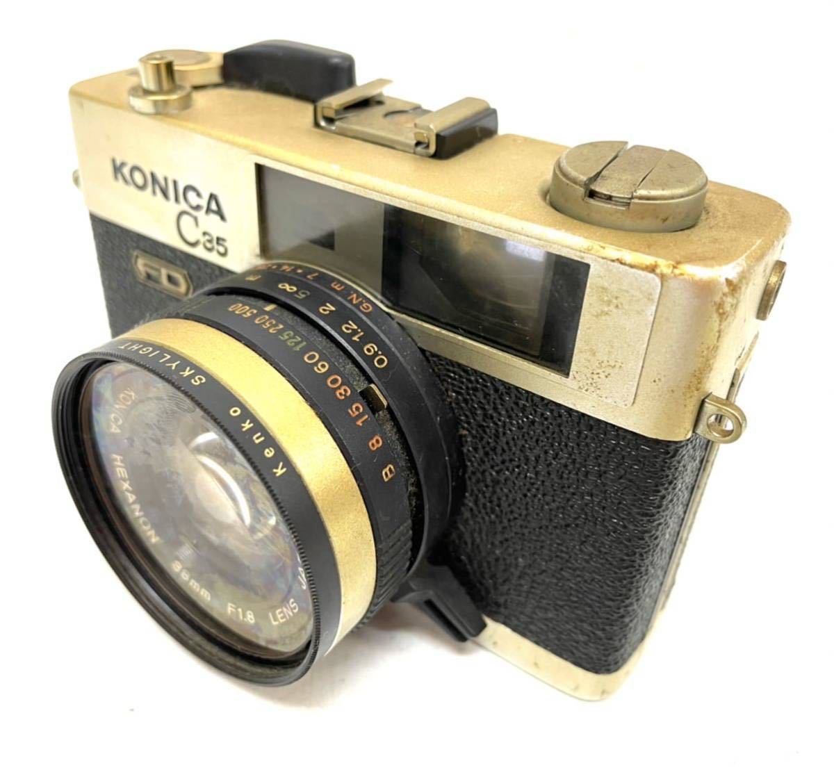 C35 KONICA HEXANON FD コニカ 38mm F1.8 Konica 返品保証 レンジ フィルムカメラ ブラック ⁄ コンパクトフィルムカメラ カメラ (60087