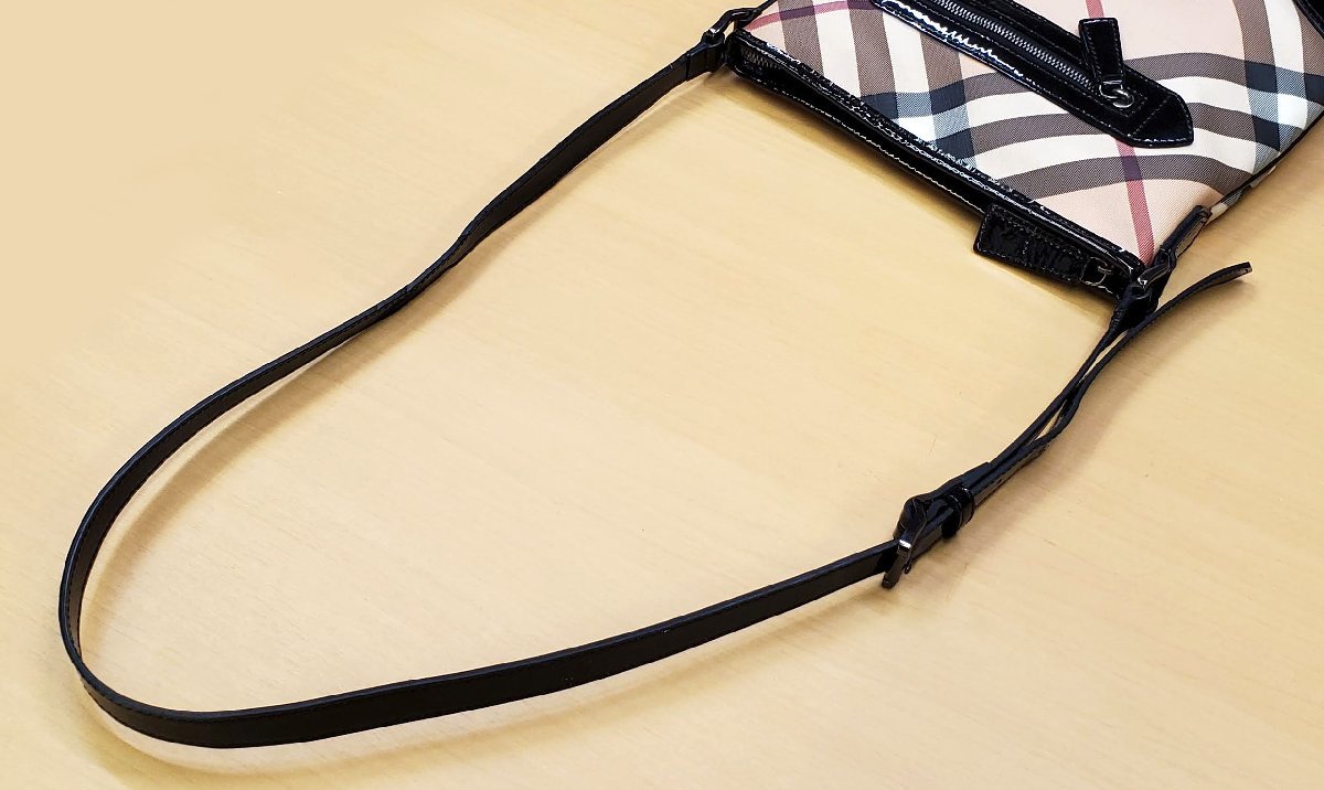 良品 バーバリー BURBERRY ノバチェック ショルダー バッグ PVC 
