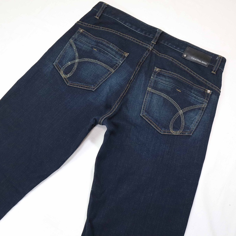 大きいサイズ Calvin Klein カルバンクライン 濃紺ストレッチデニム 