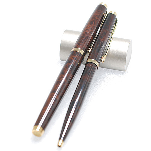 パーカー/ペン先 14K LAQUE ブラウン系 マーブル柄 万年筆 XF字/両用式