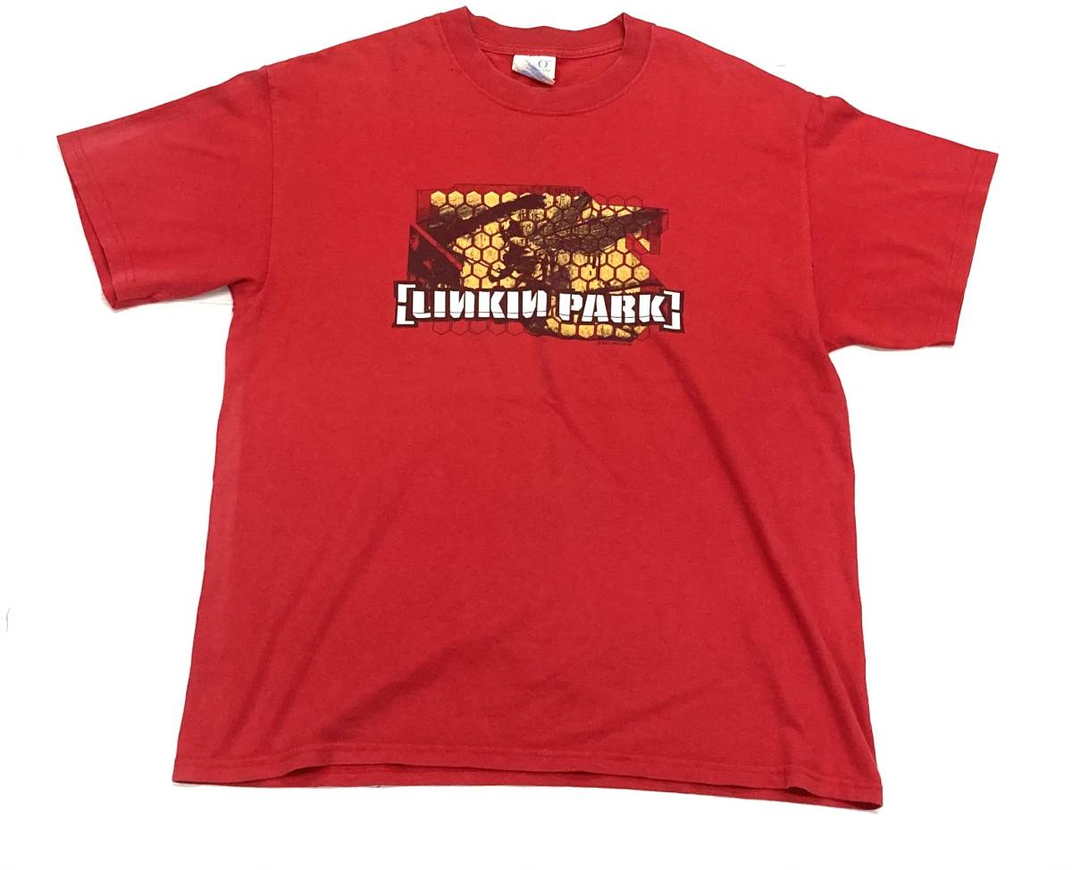 00s 2001 LINKIN PARK バンド Tシャツ 赤 L リンキンパーク 