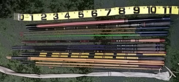 ヘラ竿 中古品 9本まとめ売り グラス カーボン（1円～ 峰月 紫