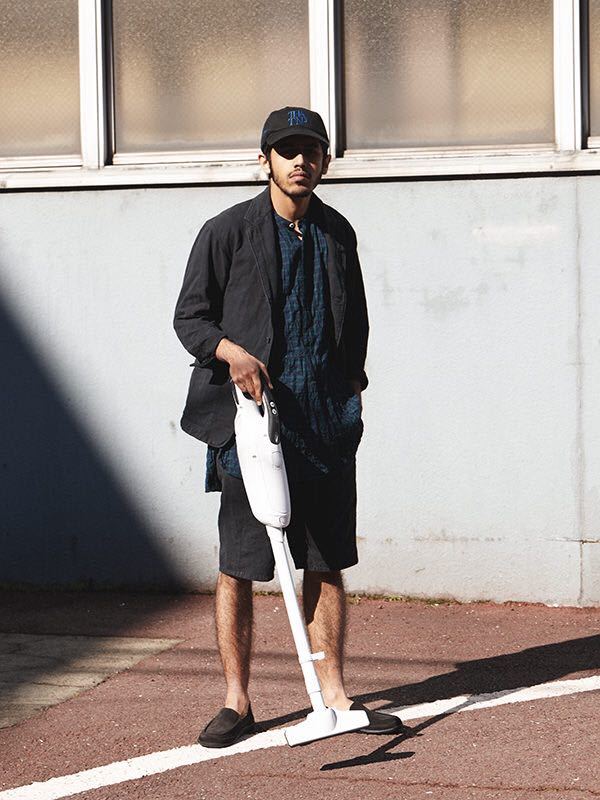 nonnative PAINTER PULLOVER LONG SHIRT S/S R/C/P PLAID BLACK NAVY 
