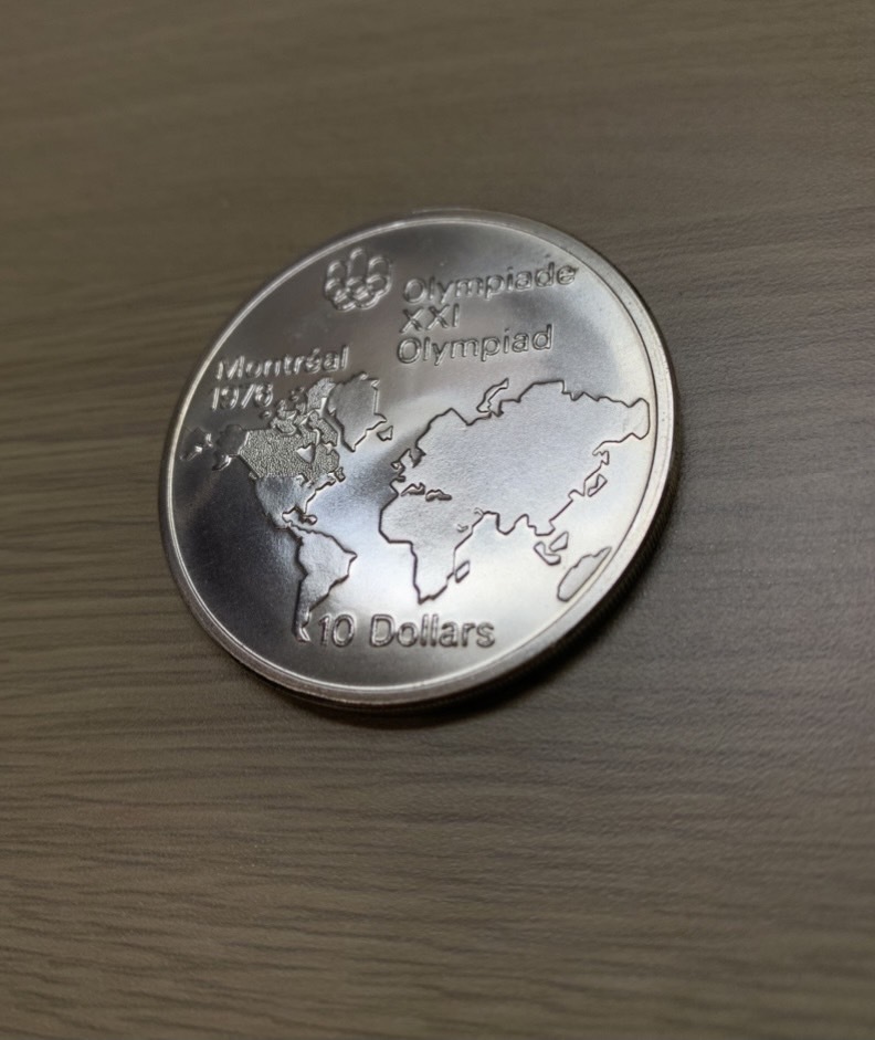 カナダモントリオール オリンピック 約48.3g 10ドル銀貨 大型銀貨 エリザベス2世 硬貨 コイン 記念銀貨 外国銭 古銭
