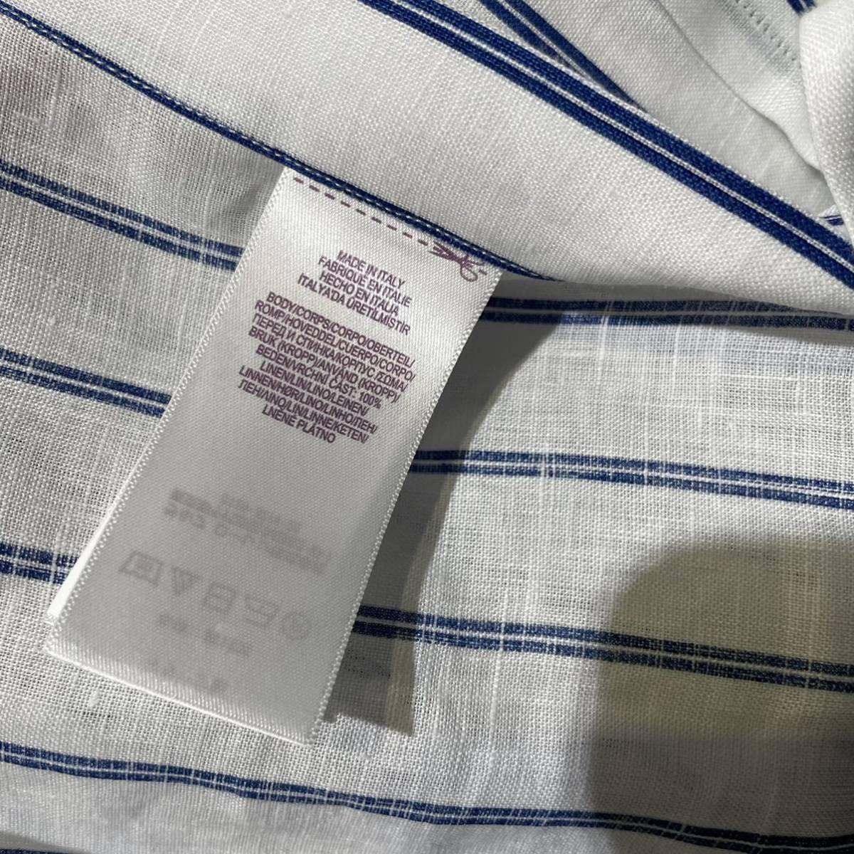 極上】Ralph Lauren Purple Label リネン100% イタリア製 ストライプ 