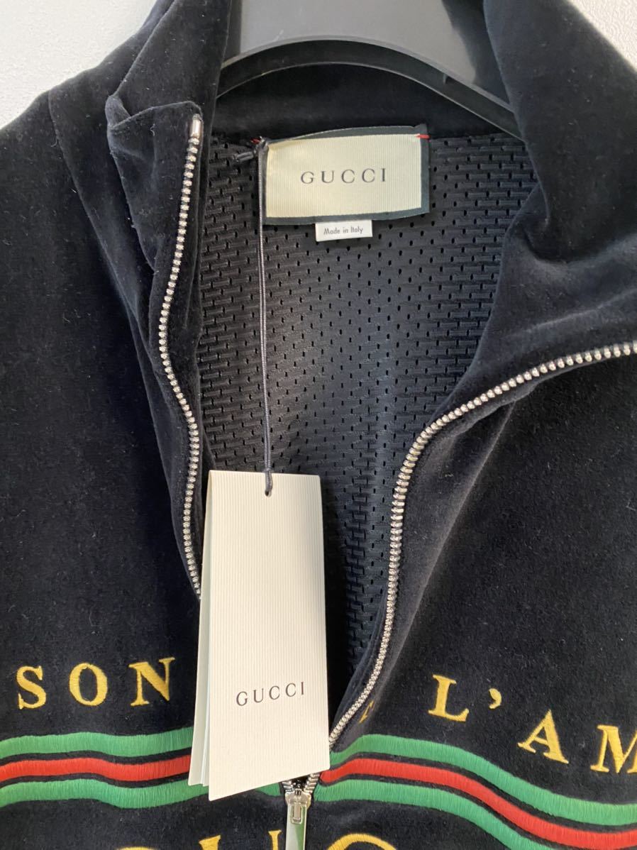 グッチ ジャケット ベロア ロゴ GUCCI 定価20万円強 トップス 上着