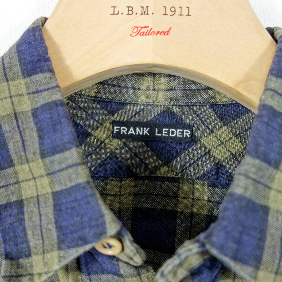 定番】フランクリーダー 春夏 リネンチェックシャツ FRANK LEDER 