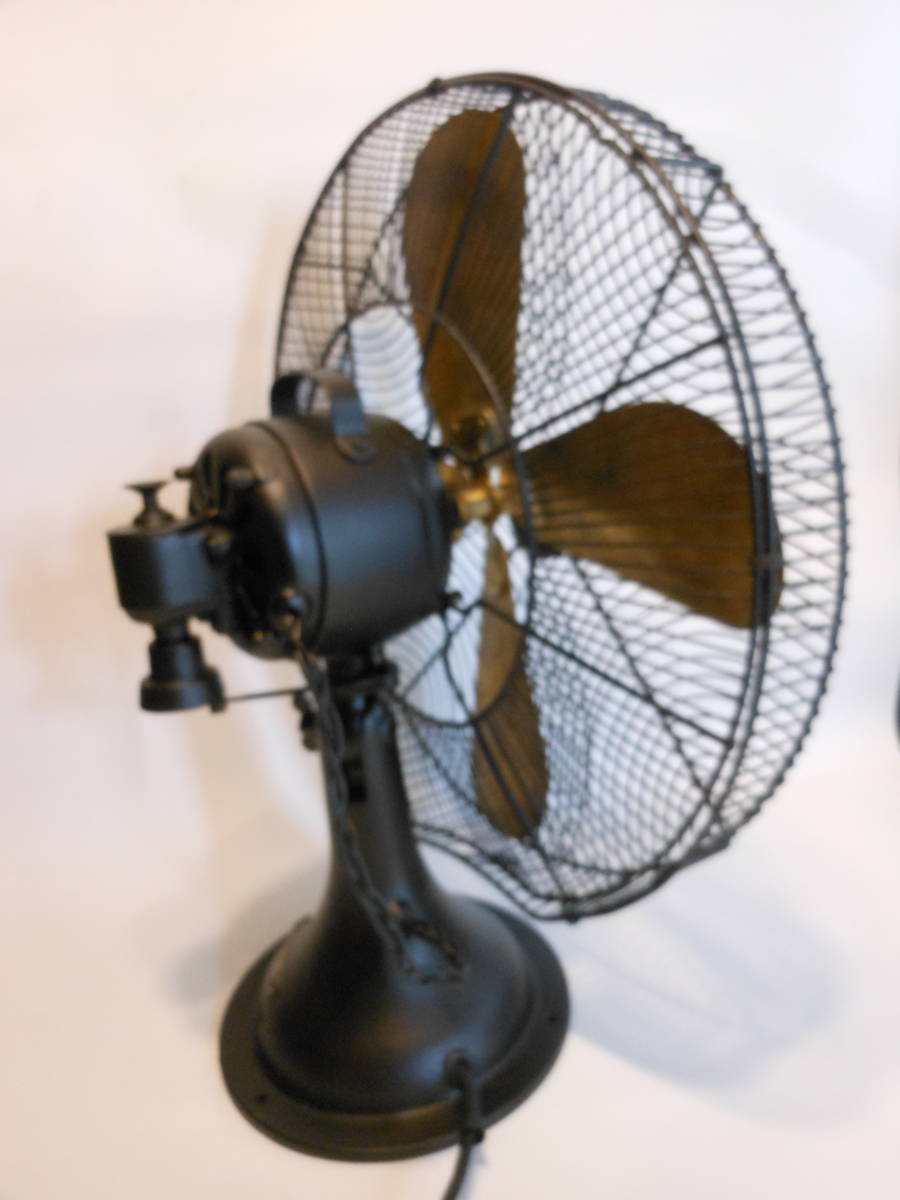 蔵出 戦前 戦後 大型古い芝浦扇風機 真鍮4枚羽 動作品 当時物 希少