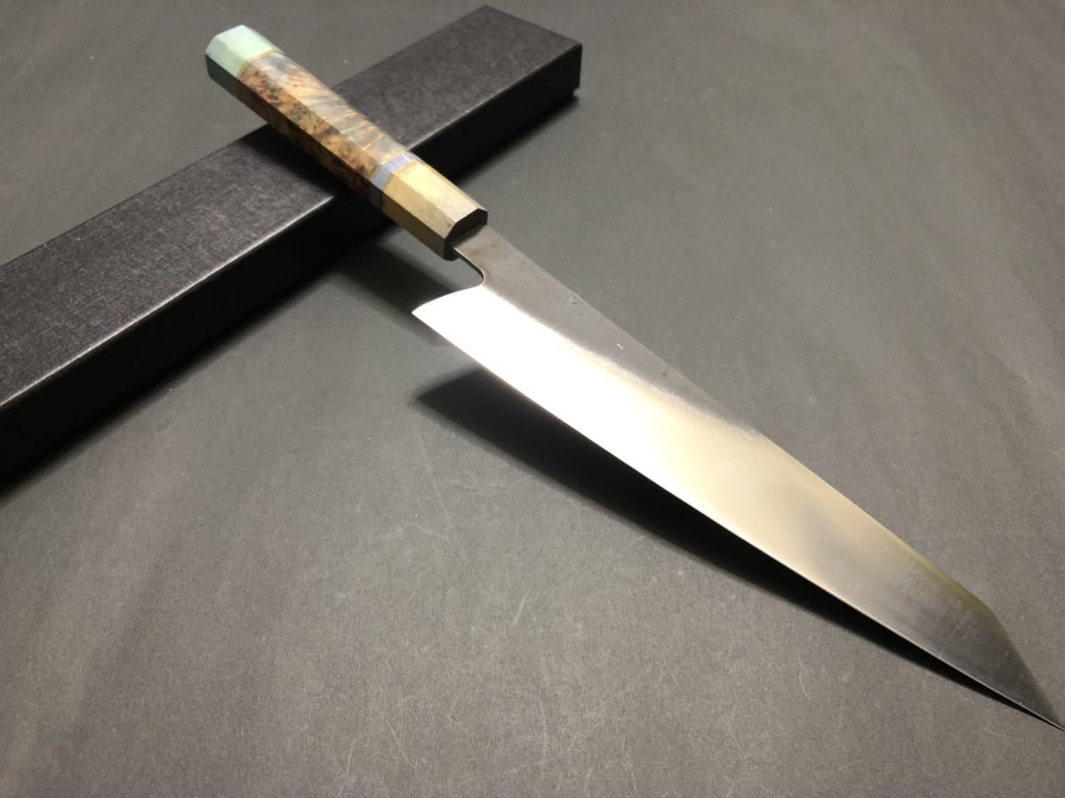  V金10号 黒打ち切付型牛刀 23cm スタビライズドウッド(牛刀)｜売買されたオークション情報、yahooの商品情報をアーカイブ公開 - オークファン 包丁