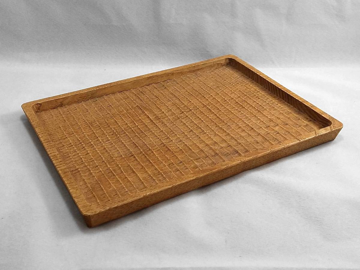 我谷盆 #193 栗 30×21×2 cm ブラウン 木地盆 お盆 盆 折敷 煎茶盆 煎茶