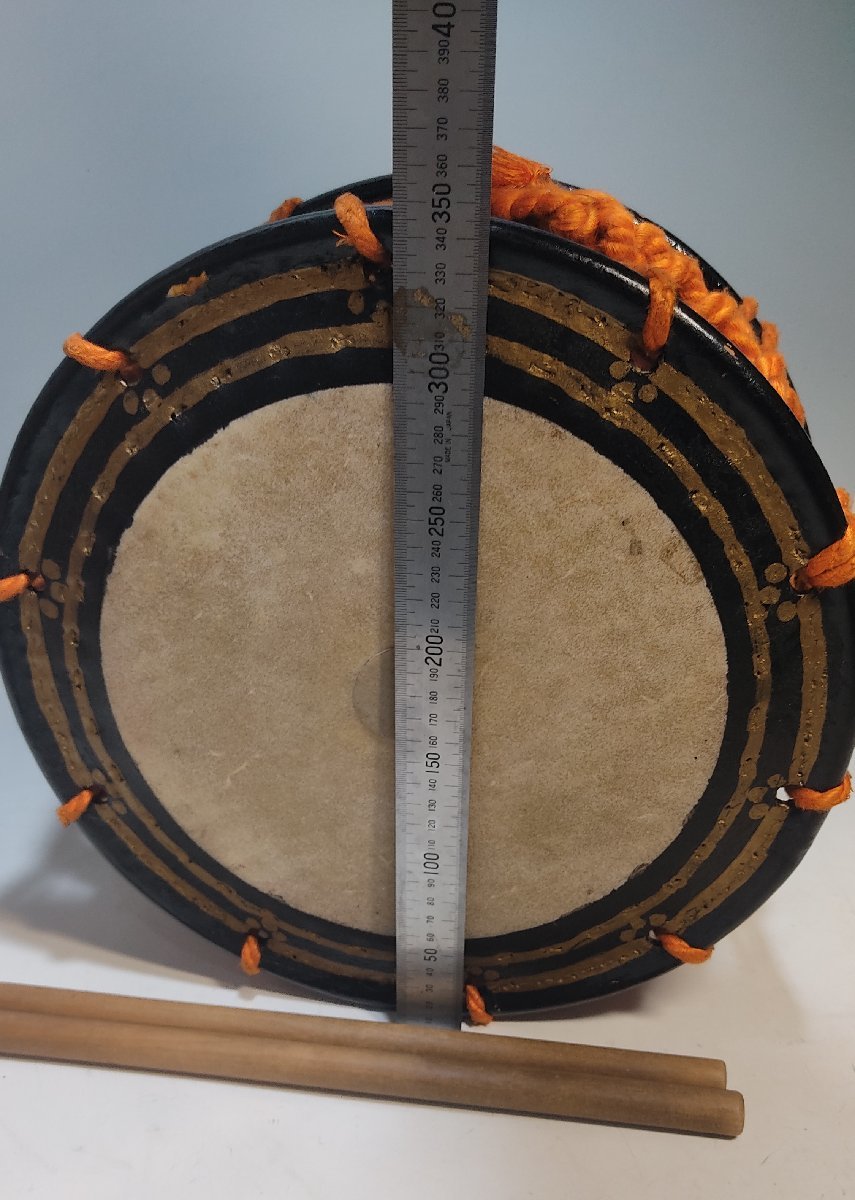 値引き セール 和楽器 締太鼓 約35cm ケース 小太鼓 和太鼓 バチ付き