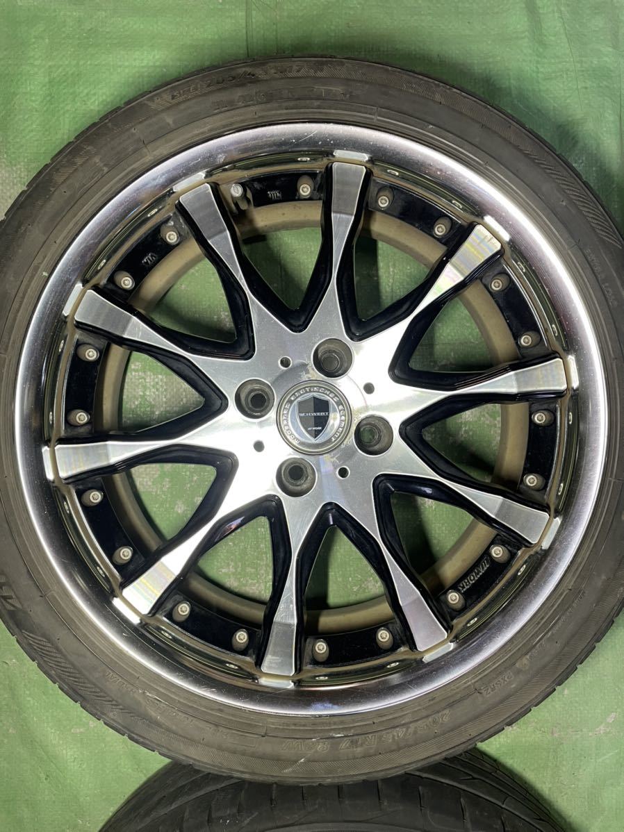 売り切り！ 美品！ WORK シュバート SW2 17インチ 4穴 PCD100 7J