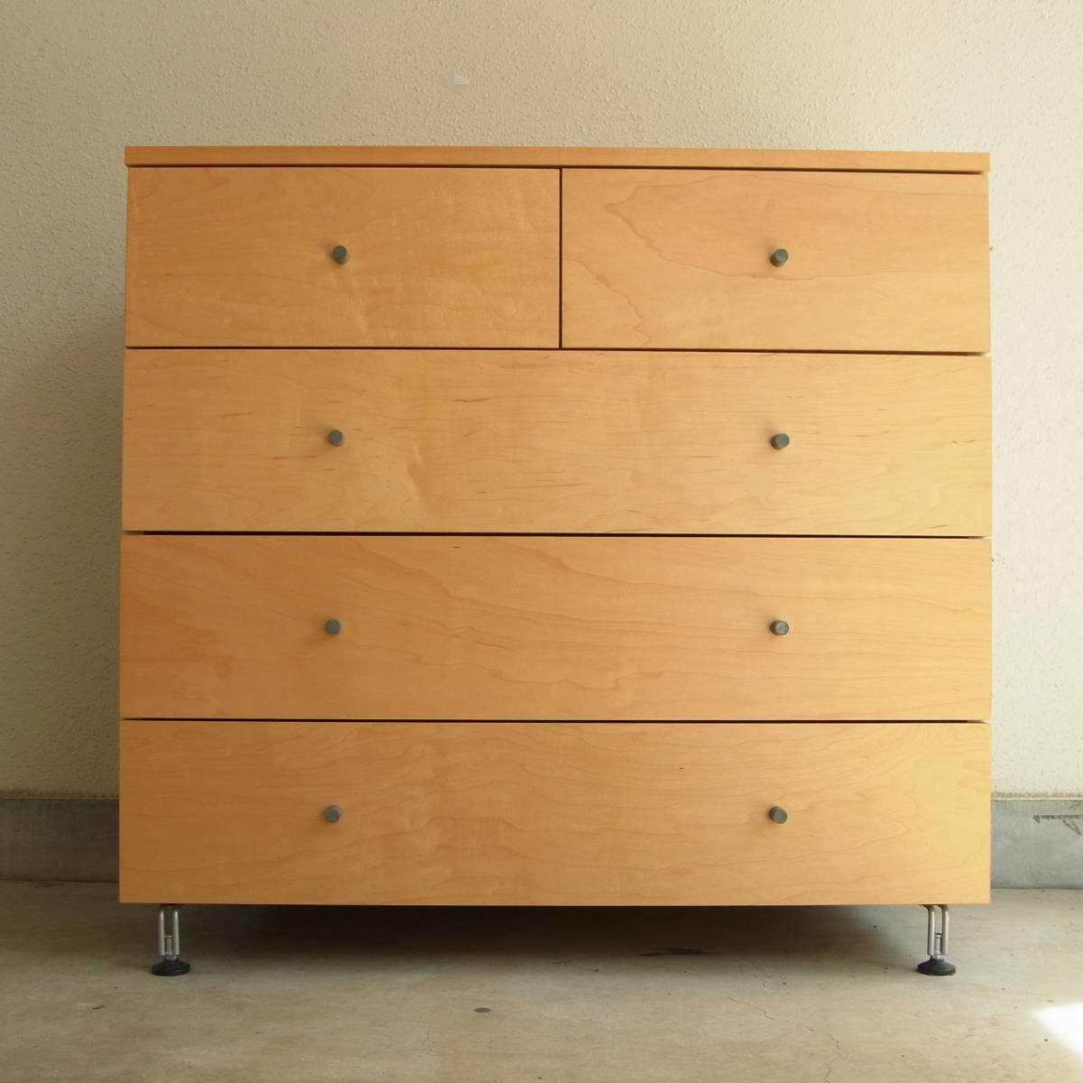 廃盤品 / 無印良品 木製チェスト ① ワイド4段 / MUJI メープル材 天然