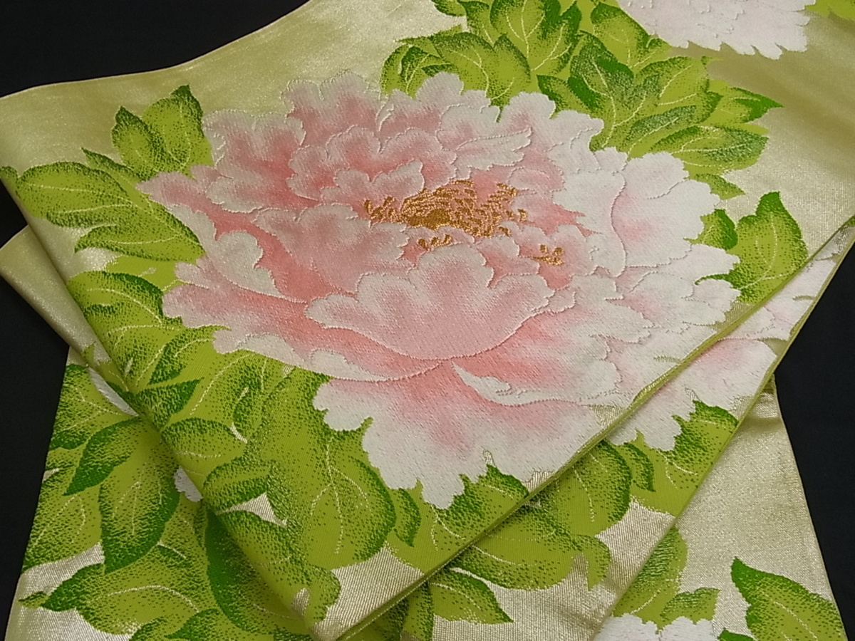 平和屋着物●全通柄　本袋帯　花唐草文　金糸　正絹　逸品　CABC5278hy 激安アウトレット 通販 平和屋着物◎六通柄袋帯 花唐草文 うるし箔