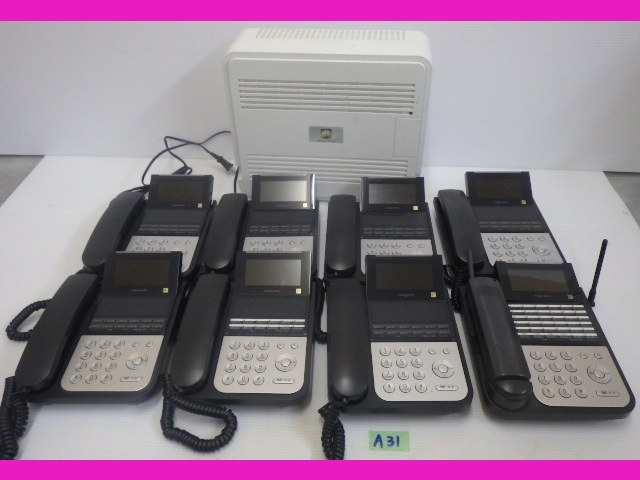 ナカヨ ビジネスフォン◆主装置 NYC-iFS-ME◆カールコードレス NYC36iFDHCL◆電話機 NYC-12iF-SDB×7台◆A31