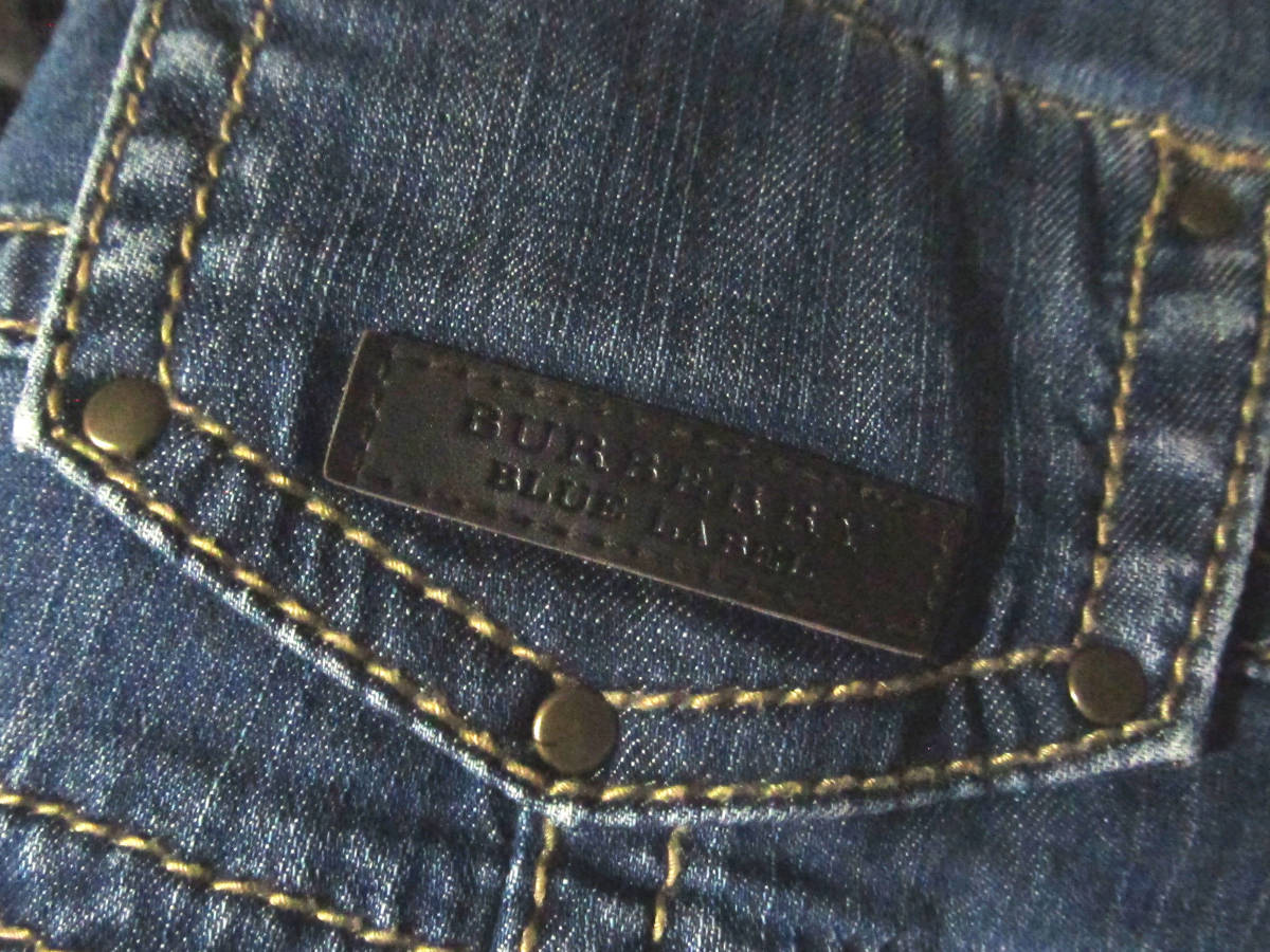 BURBERRY BLUE LABEL ストレッチデニム ワンピース 七分袖 フリル 36