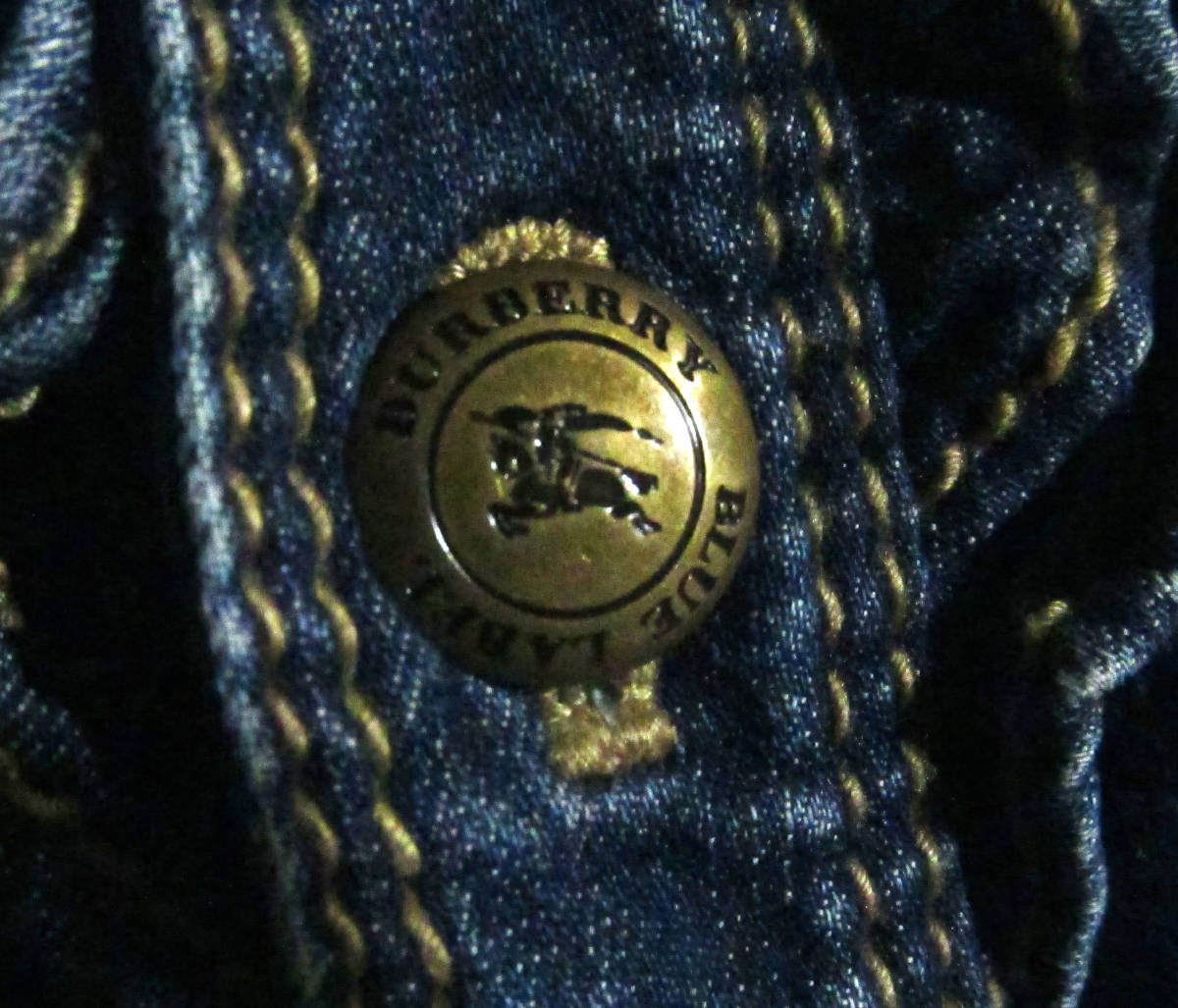 BURBERRY BLUE LABEL ストレッチデニム ワンピース 七分袖 フリル 36