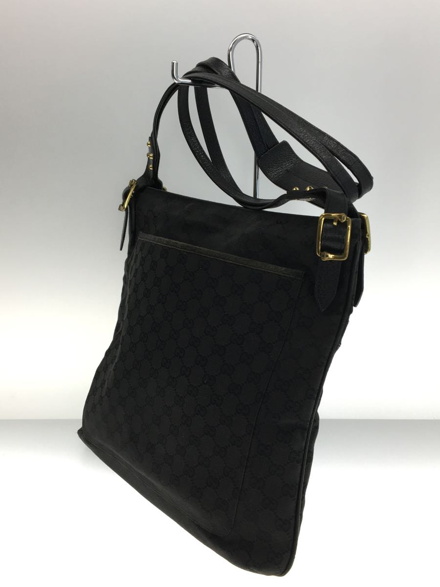 GUCCI◇GGキャンバス⁄ボディバッグ⁄ショルダーバッグ⁄BLK⁄キャ