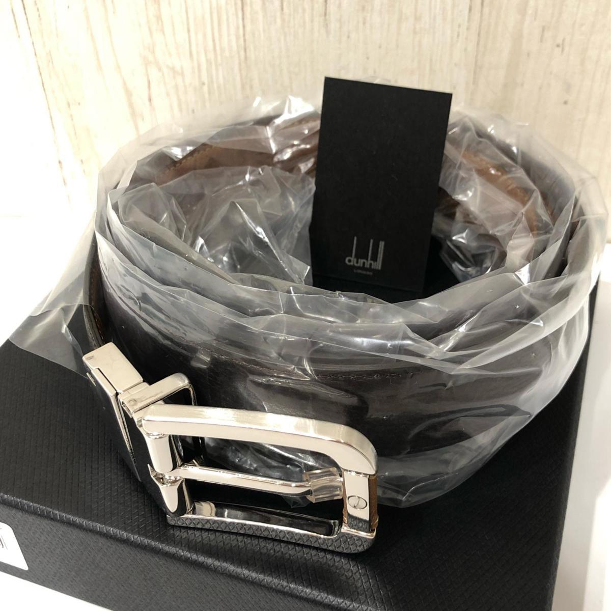 100%新品，新品 1円 Dunhill ダンヒル 牛革 レザー ベルト シルバー バックル 黒茶系 箱 メンズ ビジネス ベルト 黒 茶系(黒)｜売買されたオークション情報、yahooの商品情報をアーカイブ公開 - オークファン 皮革、レザー