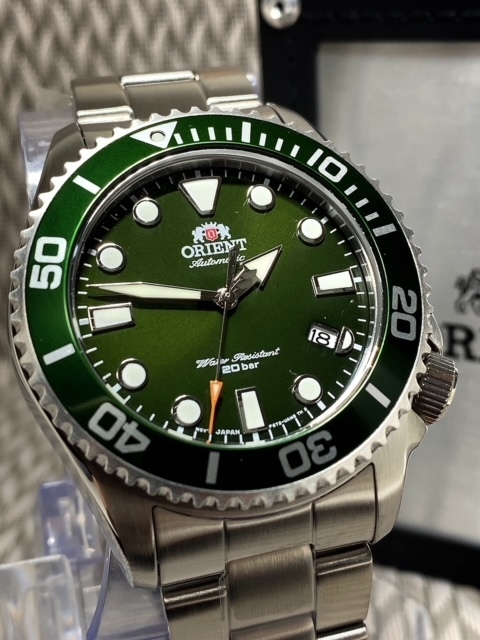 オリエント自動巻き 腕時計 グリーン