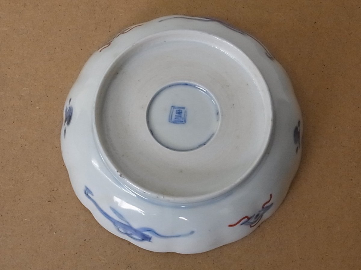 古伊万里 染付 大皿 色絵 | 膾皿 享保〜 江戸中期 萩唐草