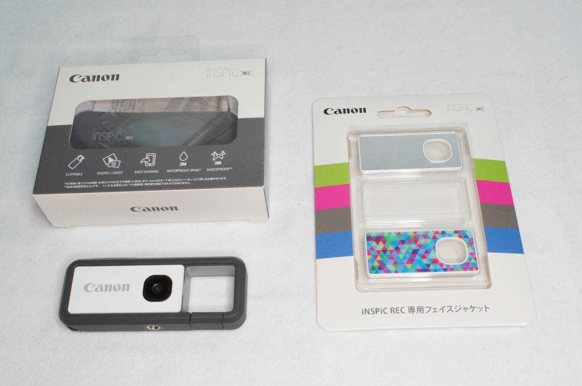 送料負担 Canon コンパクトデジカメ iNSPiC REC グレー FV-100-GY 小型