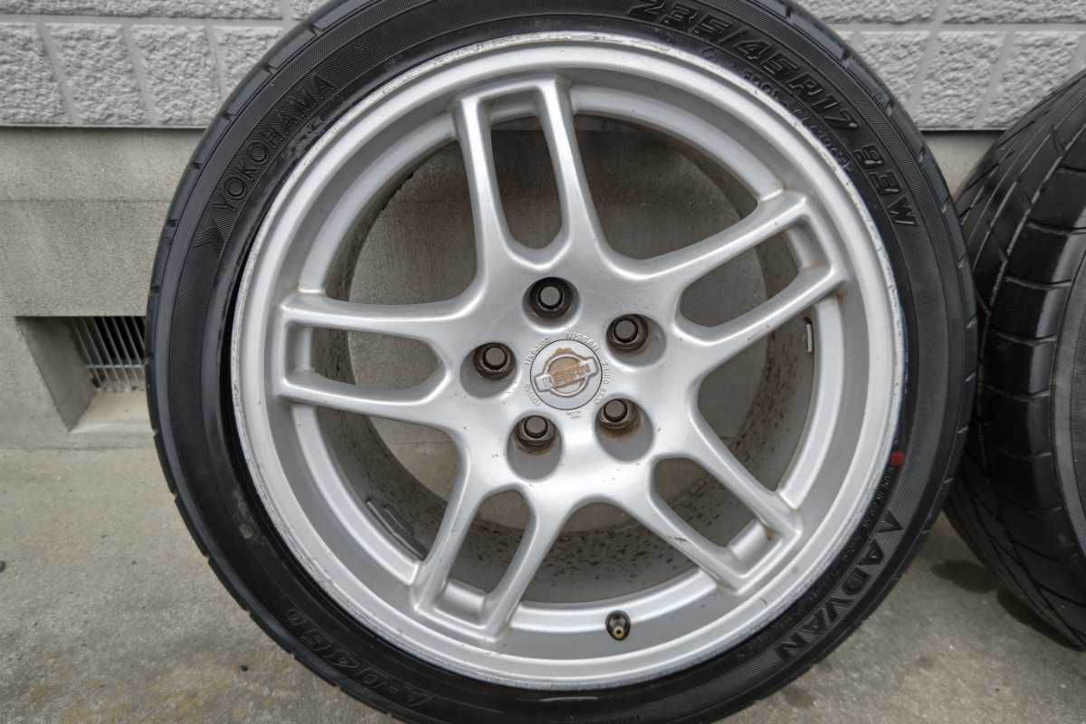 R33 GT-R 純正ホイール 2本 BCNR33 17インチ 9j+30 PCD114.3 5H タイヤ 