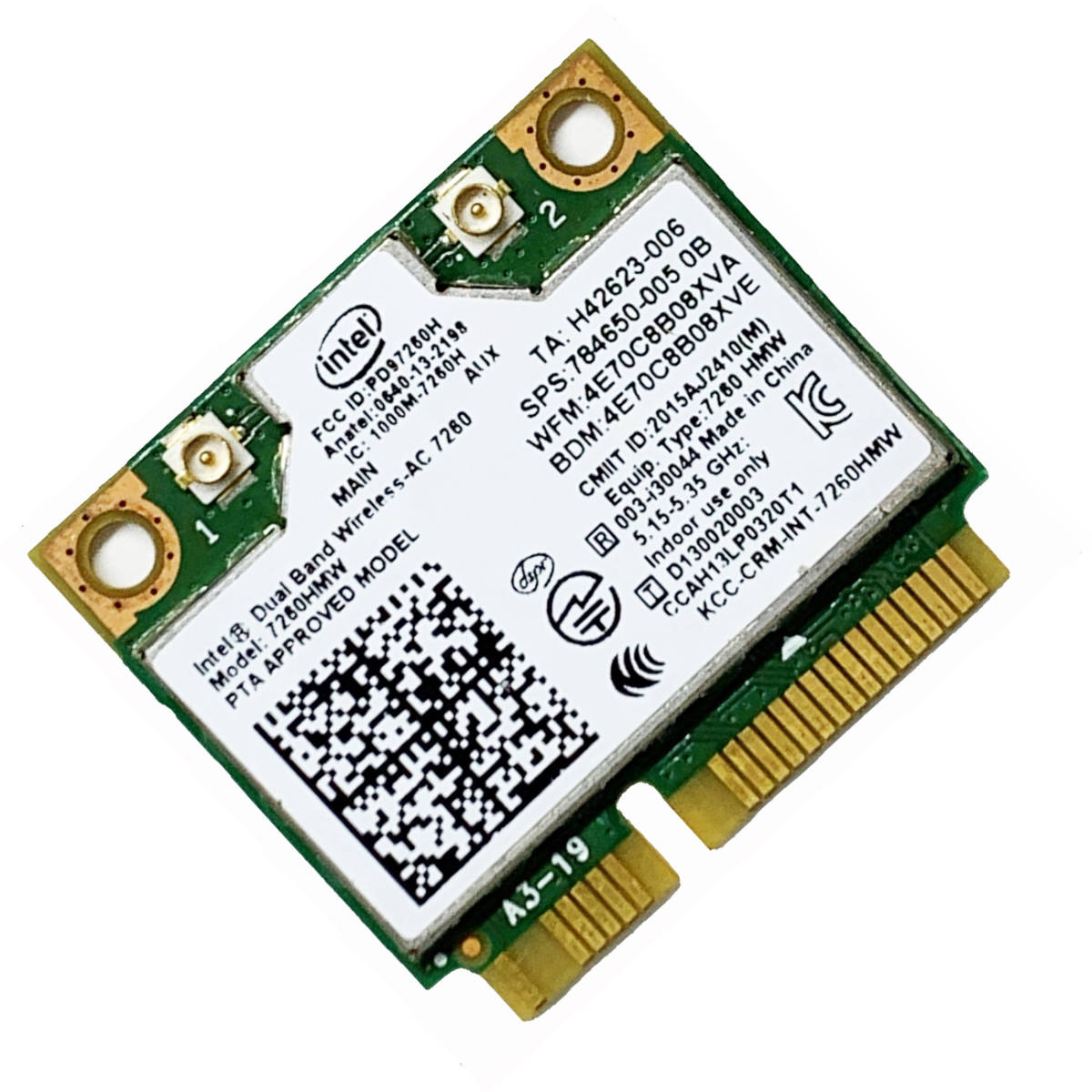 Scheda Di Rete Intel Dual Band Wireless-AC 7260HMW Mini PCI-E 867Mbps + BT 4.0