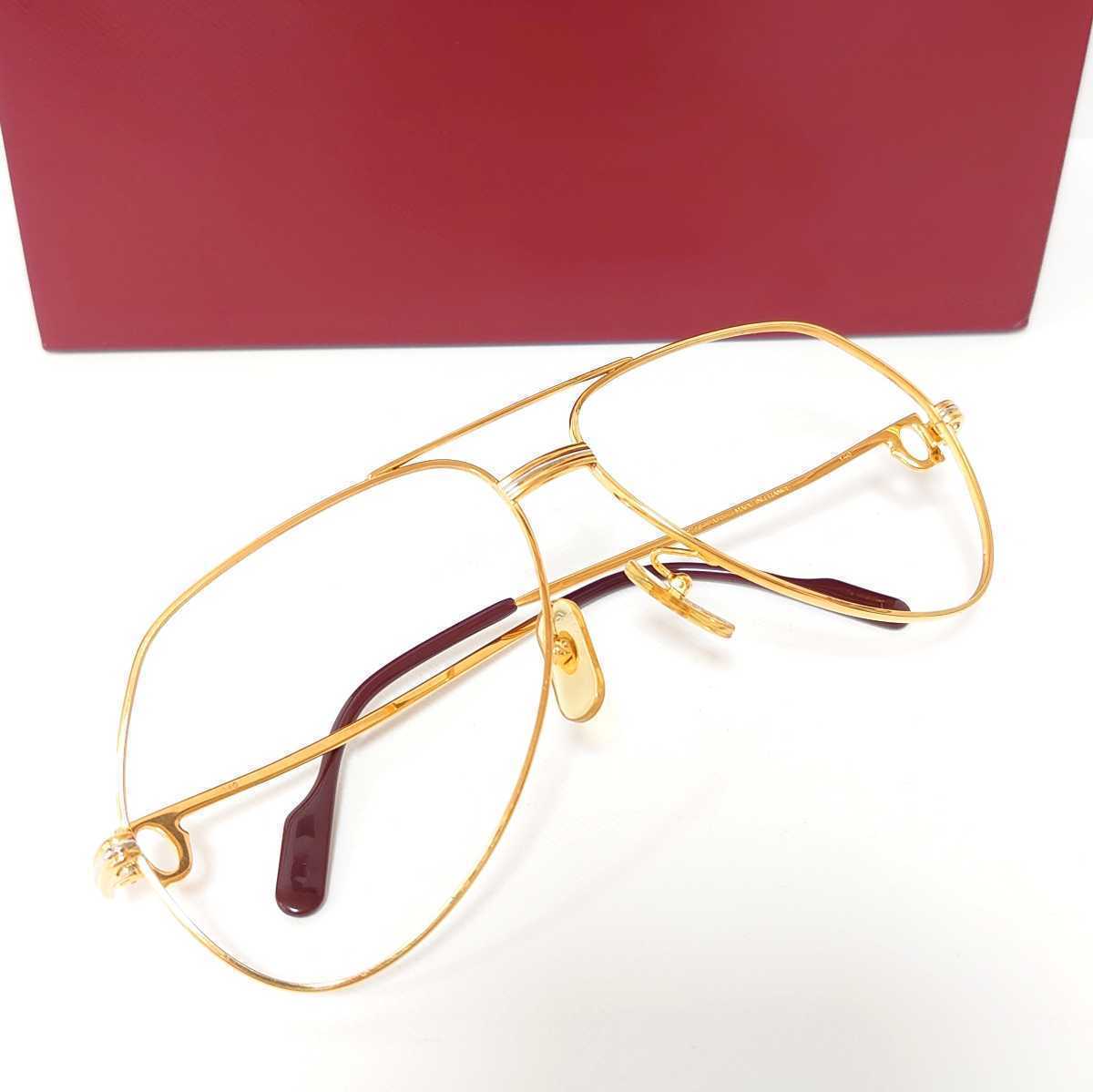 ☆美品 高級 Cartier カルティエ トリニティ メガネ 眼鏡 フレーム 