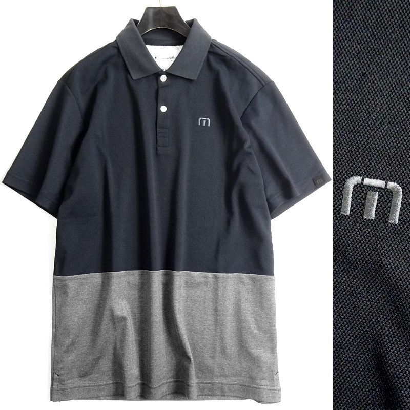 ■Travis Mathew トラヴィスマシュー 新品 上質コットン混鹿の子 カラー切替 半袖 ポロシャツ ゴルフウェア 7AC113 XL ▲030▼bus7426a