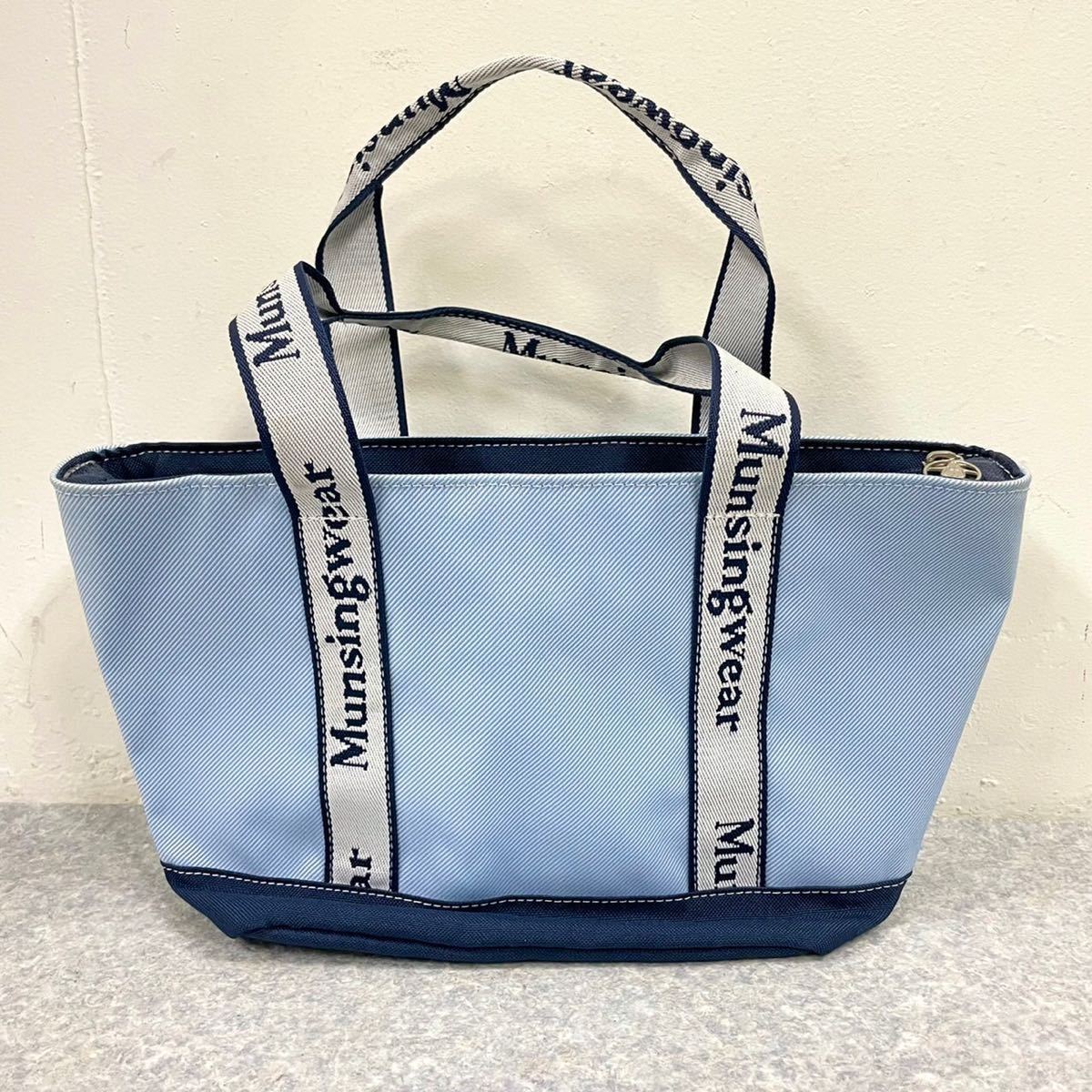 Munsingwear マンシングウェア トートバッグ 保冷ポケット付き 水色 ブルー ゴルフウェア ハンドバッグ