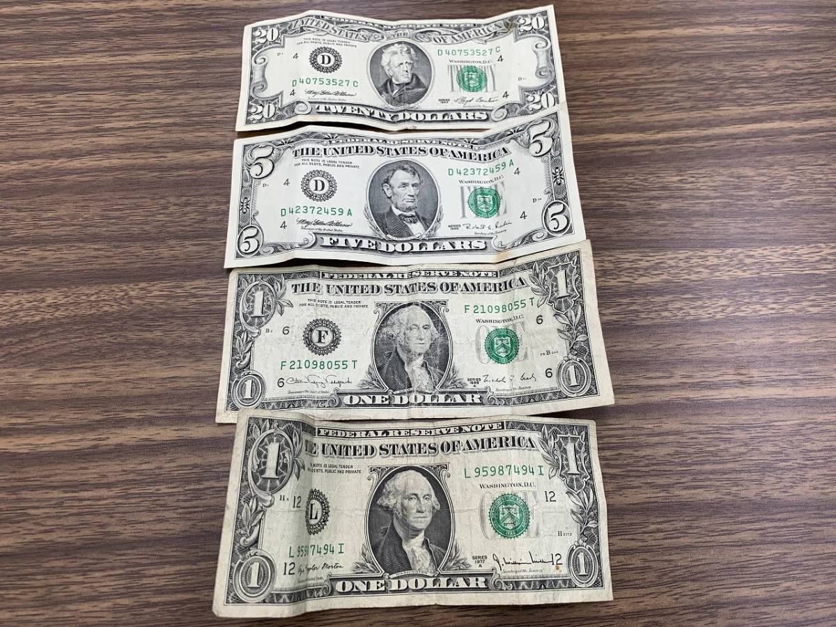 ☆5508 古銭 外国銭 アメリカ ドル 紙幣/お札 おまとめ 27ドル分☆