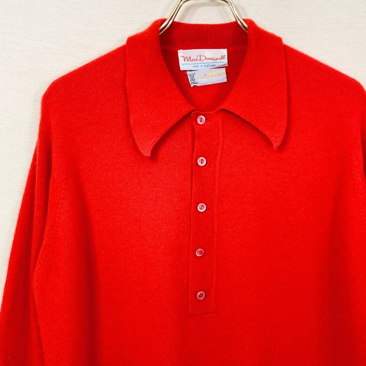 希少《Orange Cashmere100% / Scotland》70s80s 極上品