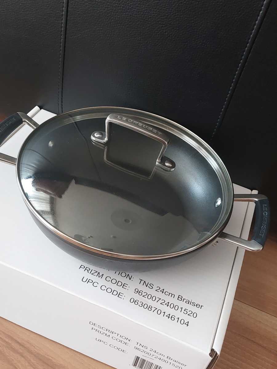 大人気，低価 LE CREUSET ルクルーゼTNS Braiser マルチパン 24cm ガラス蓋付 箱あり 両手鍋(両手鍋)｜売買されたオークション情報、yahooの商品情報をアーカイブ公開 - オークファン 両手鍋