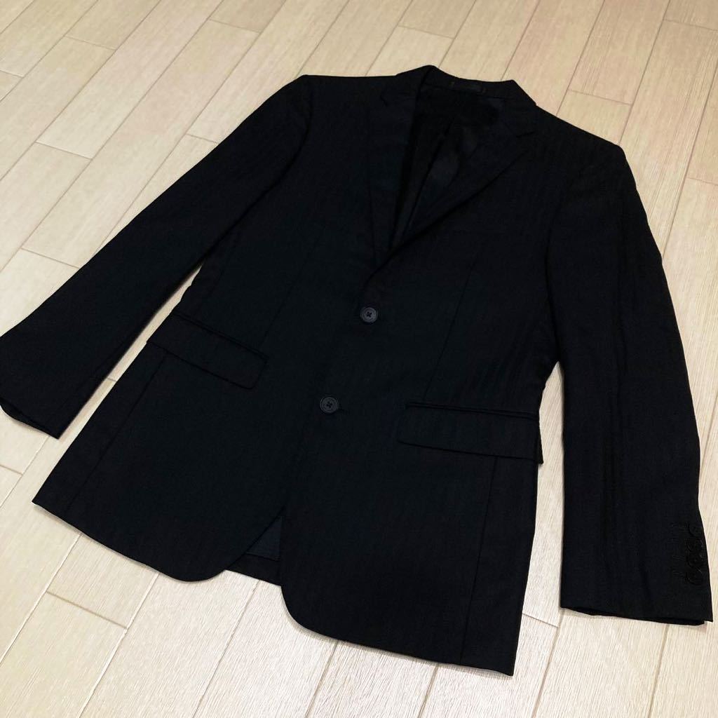 【美品】BURBERRY セットアップ　スーツ　黒　ノーカラー　カシミヤ混 美品】BURBERRY セットアップ スーツ 黒 ノーカラー カシミヤ混 美品